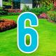 Caribbean Blue Number (6) Corrugated Plastic Yard Sign, 30in